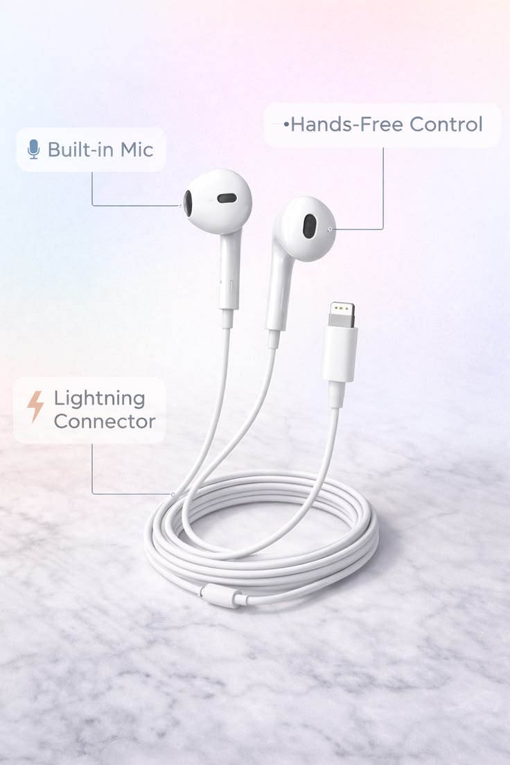 Original iPhone Compatible Wired EarPods with Lightning Connector