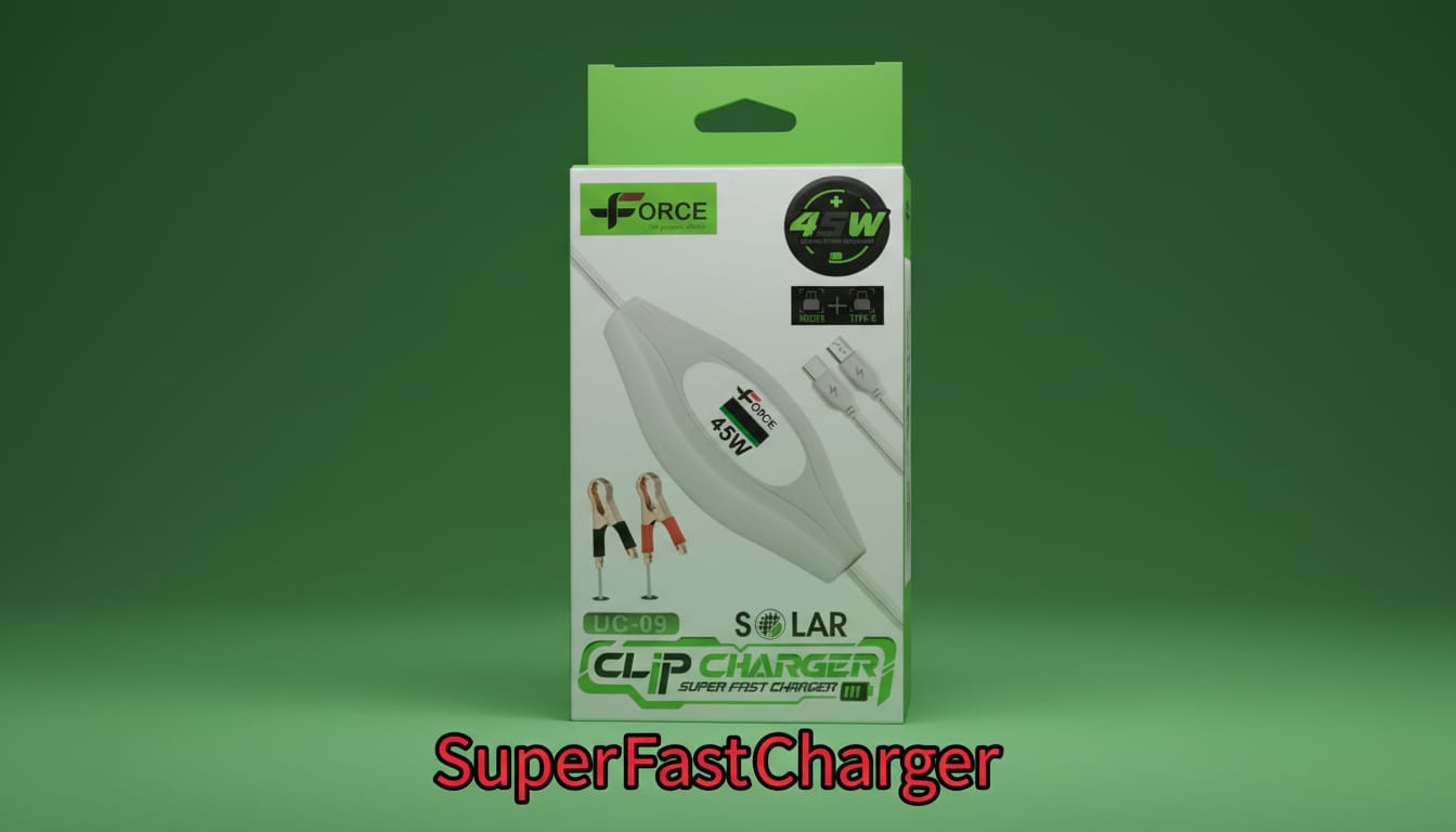 45W Super Fast Solar Clip Charger Cable – Heavy Duty Fast Charging Wire