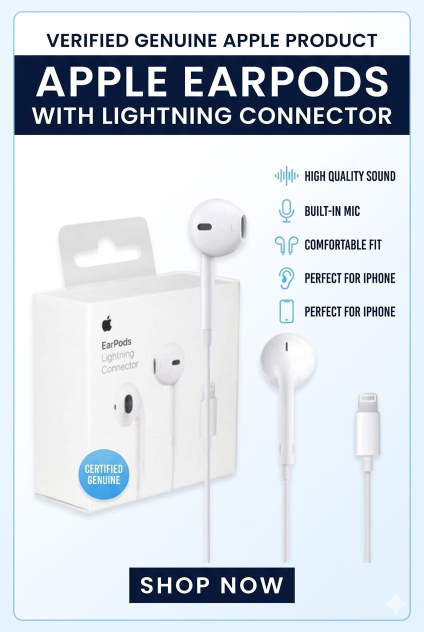 Original iPhone Compatible Wired EarPods with Lightning Connector