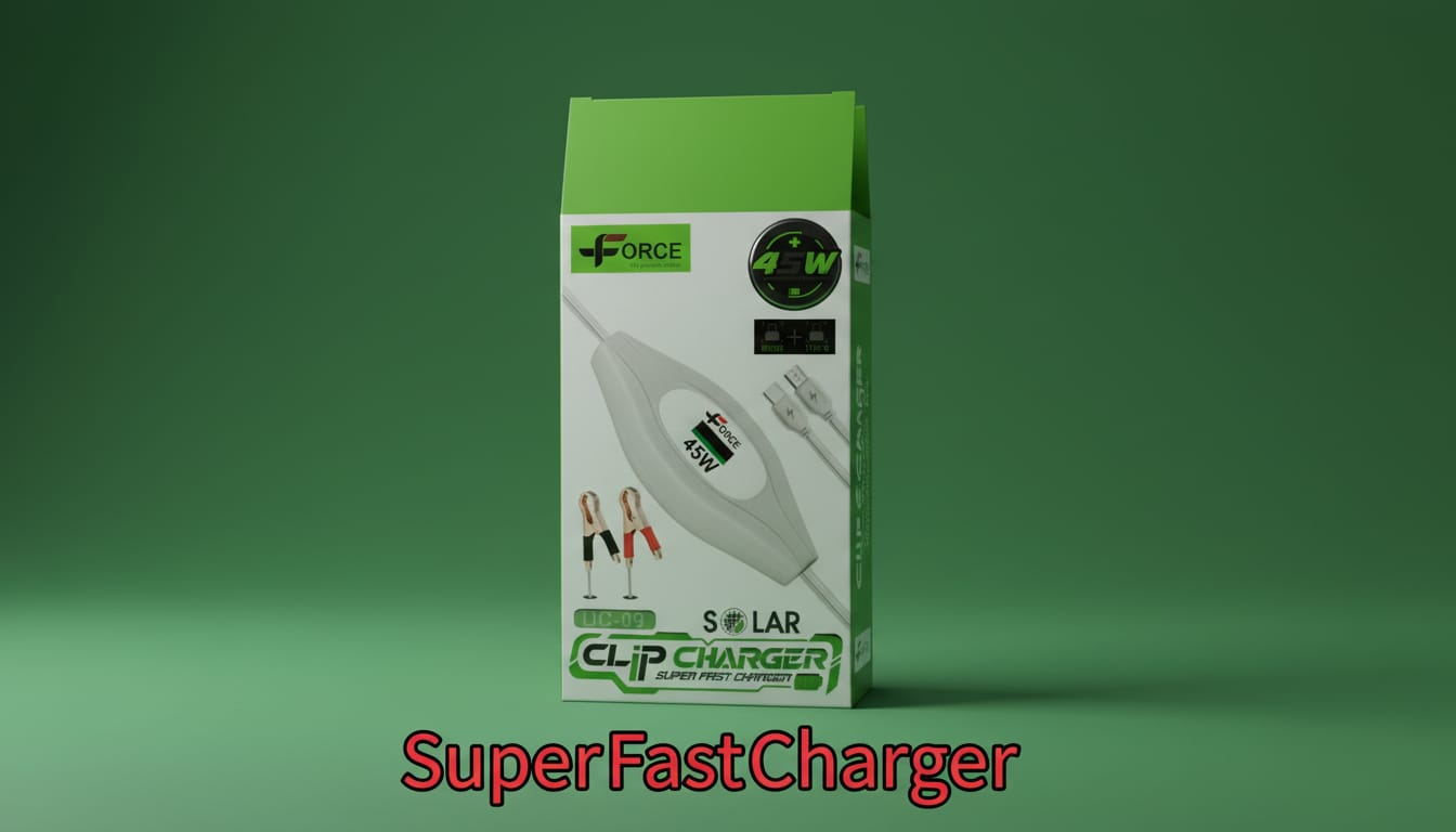 45W Super Fast Solar Clip Charger Cable – Heavy Duty Fast Charging Wire